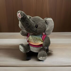 Busch Gardens Elephant 8” Plush Logo Hoodie Shirt Stuffed Zoo Safari Animal Toy